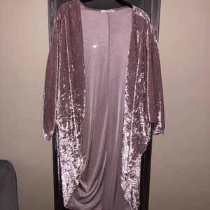Pink Velvet Cardigan